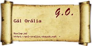 Gál Orália névjegykártya